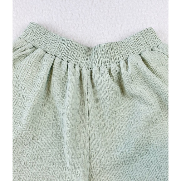 THER STUDIO • Mint Green Textured High-Waisted Mini Shorts - Picture 4 of 8